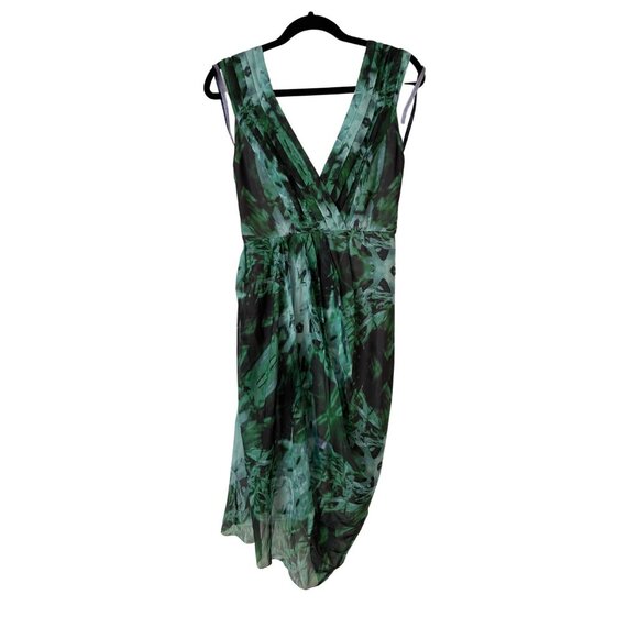 Vera Wang Lavender Label 100% Silk Floral V-Neck Dress - Picture 1 of 6